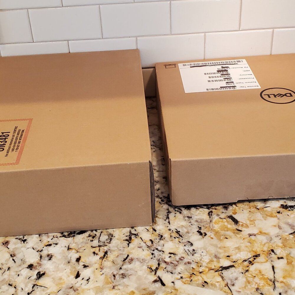 LOT of 2 Laptop Protective Shipping Packaging with Boxes 15x13x3 & Dell 15x11x4